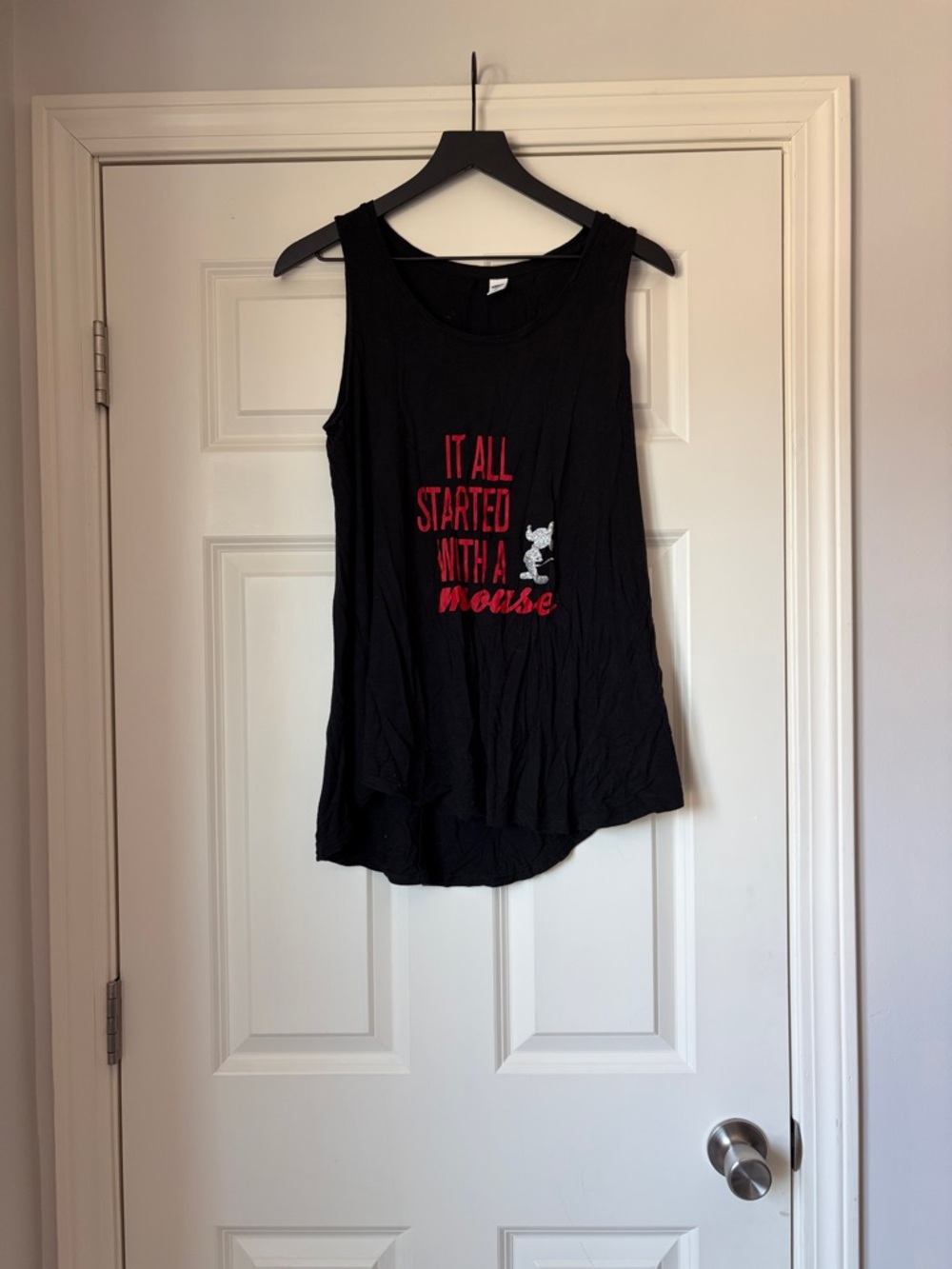 Old Navy Black Luxe Mickey Tank Top